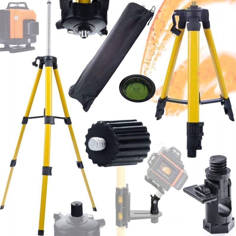 Treppiede Rosfix 43-120 cm per livella laser Rosfix + Adattatore per determinare gli smussi per una livella laser + Adattatore per livella laser 5/8'