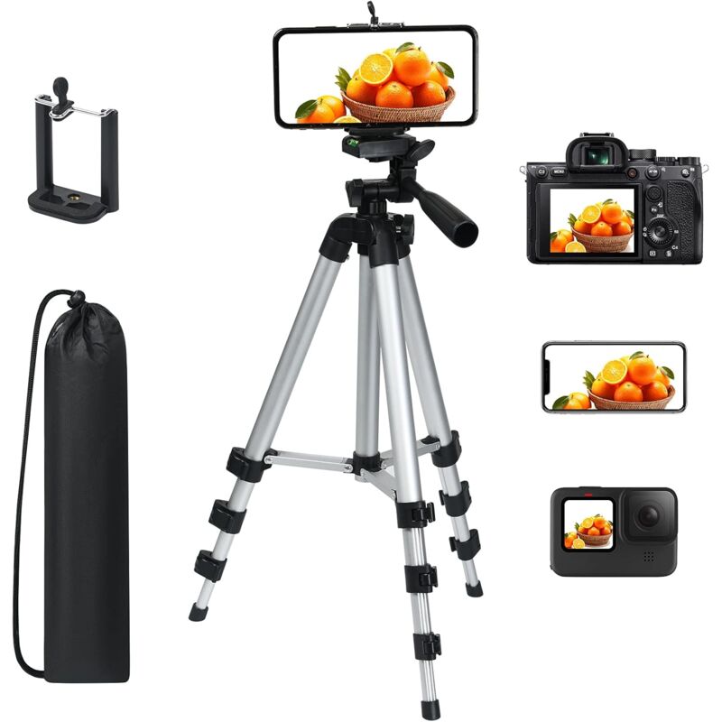 Trépied Smartphone - Trépied Appareil Photo Portable 106cm (Noir)