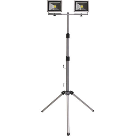 Trépied télescopique avec projecteur LED extérieur 2x20W Aluminium 4000K 7hSevenOn Outdoor