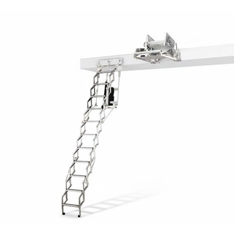 Treppe mit 80X100cm Klappe - Geländer links  - Höhe Boden bis Boden max. 3,05m - FGM/80/100/MCG