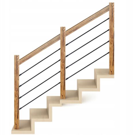 Treppengeländer - 100 cm - Eiche - Komplettset - Modernes und sicheres Design