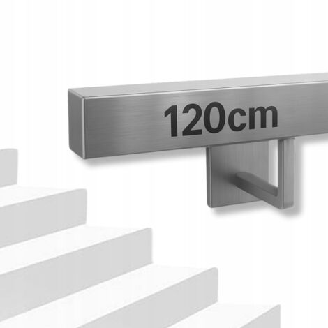 Treppengeländer - 120 cm - Edelstahl - Modernes Design - Innen- und Außenbereich - Einfache Installation