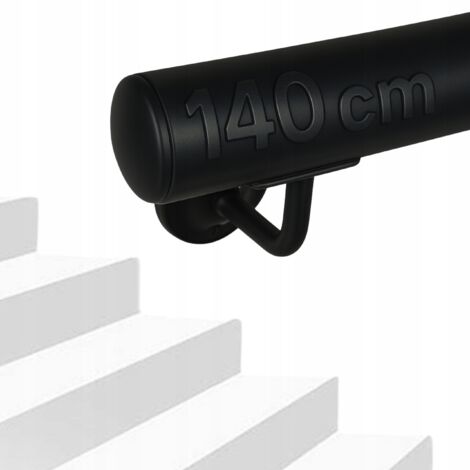 Treppengeländer - 140 cm - Schwarz lackierter Stahl - Modernes Design - Innen- und Außenbereich