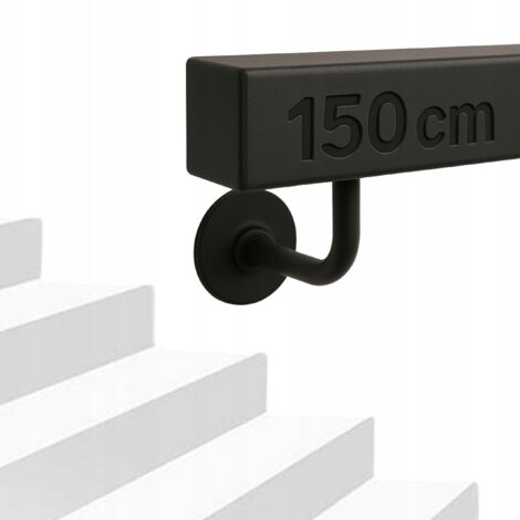 Treppengeländer - 150 cm - Schwarz beschichteter Stahl - Modernes Design - Innen- und Außenbereich