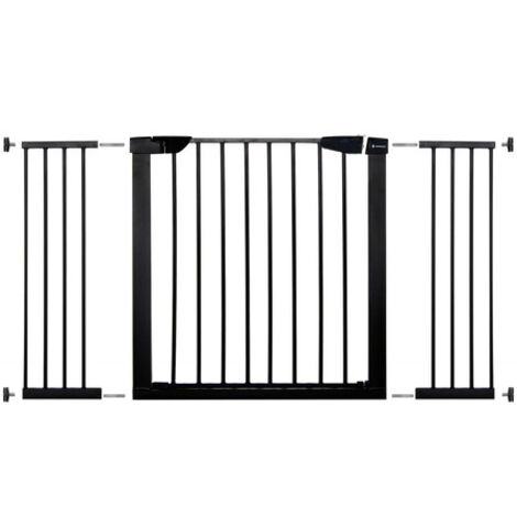 Treppengeländer 75-138 cm, schwarzes Sicherheitstor