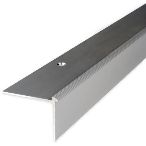 Treppenkante "Luzzi" / Treppenkantenprofil / Winkelprofil (Größe 40 mm x 30 mm x 2 mm) aus Aluminium eloxiert, gebohrt, von Auer Metall-silber-1000