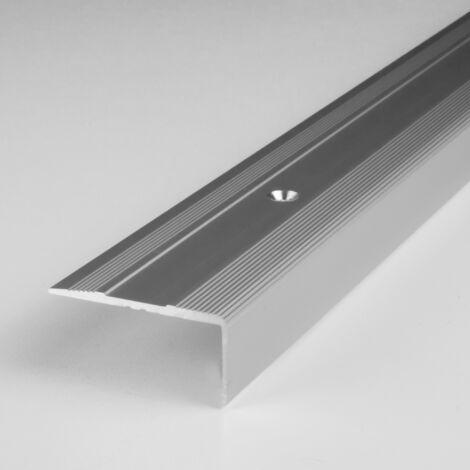 Treppenkante "Milena" / Winkelprofil (Größe 15 mm x 36 mm) aus Aluminium eloxiert, gebohrt, von Auer Metall-silber-1000