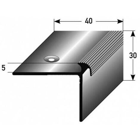 Treppenkante Naro / Treppenkantenprofil / Winkelprofil (Größe 40 mm x 30 mm x 5 mm) aus Aluminium eloxiert, gebohrt, von Auer Metall -goldfarbig-1000 - goldfarbig