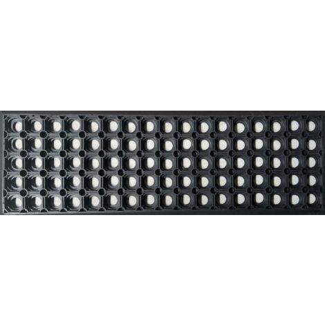 Treppenmatte GERLINDE 25x75cm 18mm schwarz  Stufenmatte  Jet-Line Ringmuster