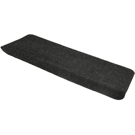 Treppenmatten 15 Stk. Nadelvlies 65x25 cm Schwarz Selbstklebende Treppenmatten