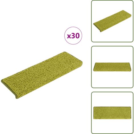 Treppenmatten mit Klebebändern - vidaXL Stufenmatten 30 Stk. 65x21x4 cm Grün Rechteckiger Rand - Treppenmatten 30 Stück