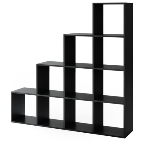 Treppenregal , Schwarz, 142.5 x 140 cm, Vicco