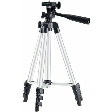 ALOVEZ Treppiede telescopico treppiede per dispositivo di livellamento laser livello laser a bolla incrociata livello laser rotante da cantiere compatibile conDewalt Makita, argento, un pezzo,