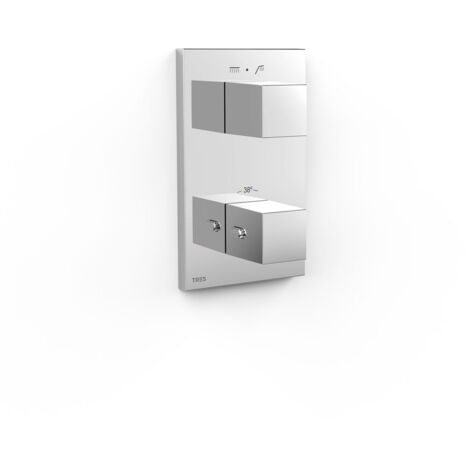TRES 00625001 THERM-BOX Pieza Vista para Caja Empotrada de 2 Vías Color Cromo - ref: 00625001