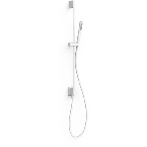 TRES 03493101BM COMPLEMENTOS DE DUCHA Conjunto De Barra De Ducha con Toma De Agua A Pared Color Blanco Mate - ref: 03493101BM