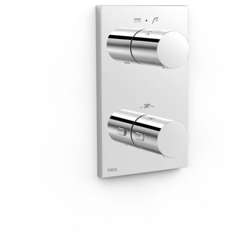 TRES 06225001 THERM-BOX Pieza Vista para Caja Empotrada de 2 Vías Color Cromo - ref: 06225001