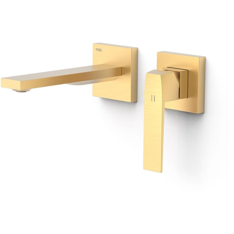 Tres 20230021OM slim Pieza Vista para Cuerpo Empotrado De Lavabo Color Oro Mate 24K - ref: 20230021OM