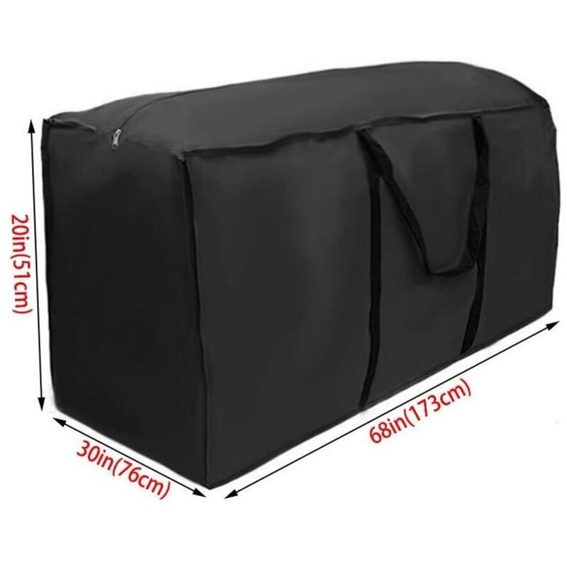 Très grand sac de rangement pour salon extérieur coussins draps oreillers coussins sac à main avec poignée Oxford 210D (173 x 76 x 51 cm)