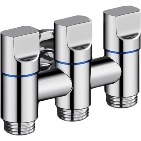 Tres válvulas de escape - acero inoxidable galvanizado, plata