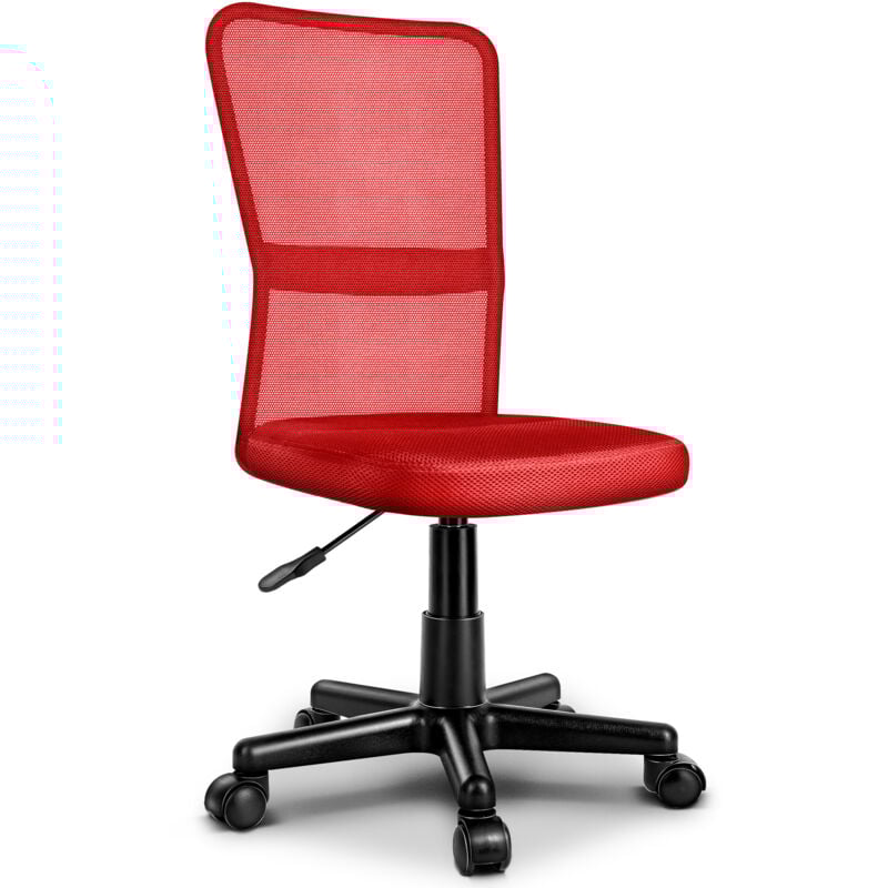 Chaise de bureau rouge, Fauteuil de bureau - Hauteur Réglable - Pivotante - Tresko