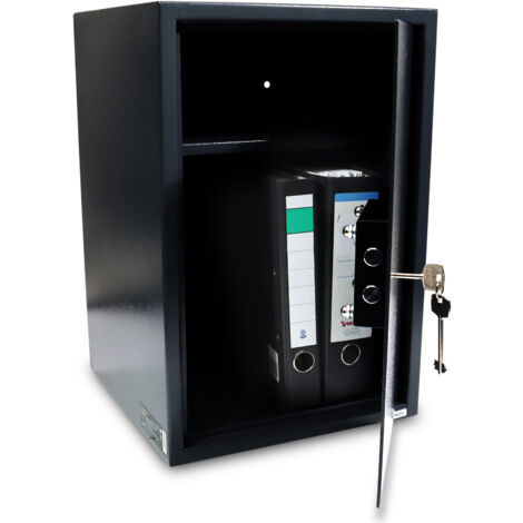 Tresor Möbeltresor Safe Aktentresor Sicherheitstresor Abschließbar mit Schlüssel für Büro und Daheim 35 x 36 x 52cm Schwarz