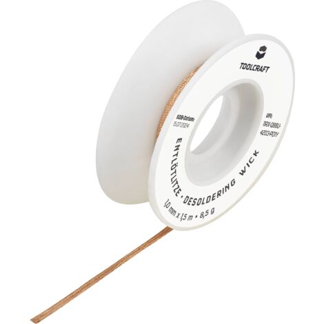 Tresse à dessouder TOOLCRAFT ZD-180 Longueur 1.5 m Largeur 1.0 mm flux imprégné V925121