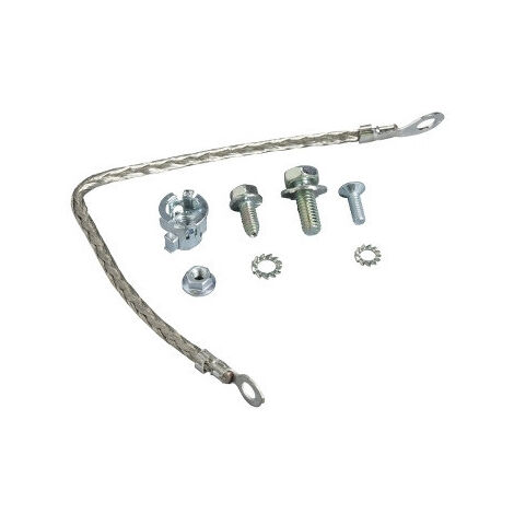 Tresse de mise à la terre 6mm² longueur 200mm raccordement par borne à anneau Prisma SCHNEIDER