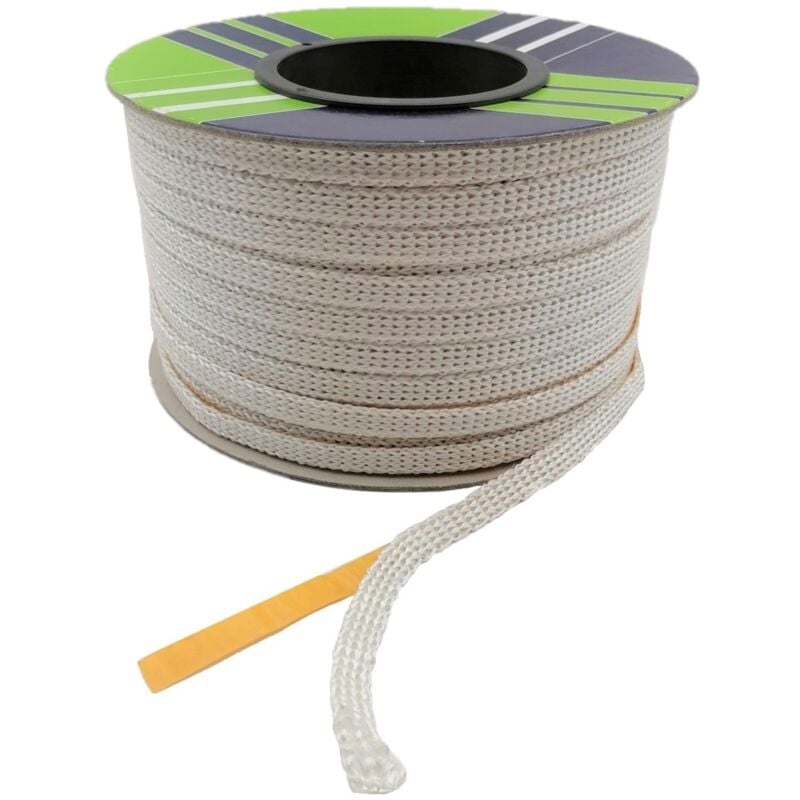 Tresse de verre Plate Blanche Autocollante - En rouleau 25 mm