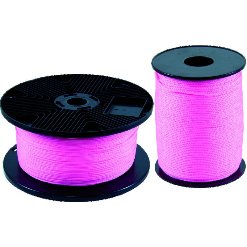 Cordeau tressé polypropylène fluo rose sur flasque Taliaplast 400512