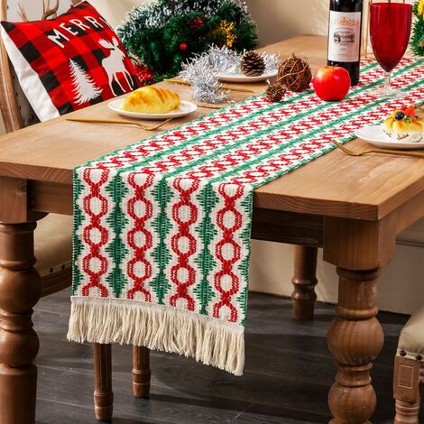 Nappe rectangulaire blanche de style méditerranéen, couverture de table  carrée pour mariage, fête de Noël, table