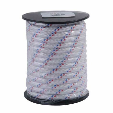 Tresse Pp mm 8 m 15 Blanche Fils Bleu/Rouge