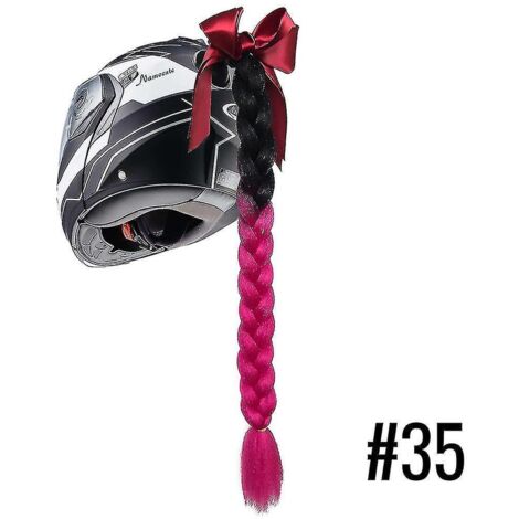 Tresses en queue de cheval pour casque de moto, double tresse torsadée avec air - 35