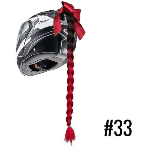 Tresses en queue de cheval torsadées pour casque de moto, double tresse avec air - 33