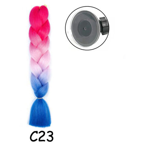 Tresses pour casque de moto, perruque tressée pour femme, multi-couleurs, double queue de cheval torsadée avec nud à ventouse, nouvelle collection 100%,C23,S
