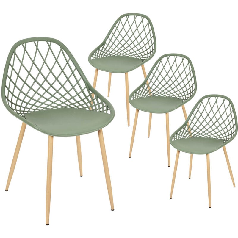 Altobuy - tressie - Lot de 4 Chaises Vertes Coque Arrondie