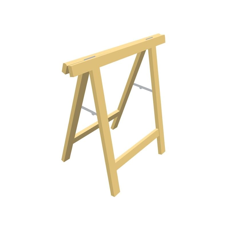 Tréteau T106A professionnel bois dur - Hauteur de travail non réglable : 770 mm - Charge maximale : 550 kg Jacquenet Malin