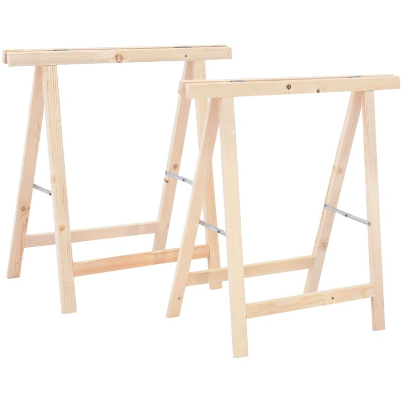 Tréteaux pliables 2 pcs Pinède 75 x 75 cm