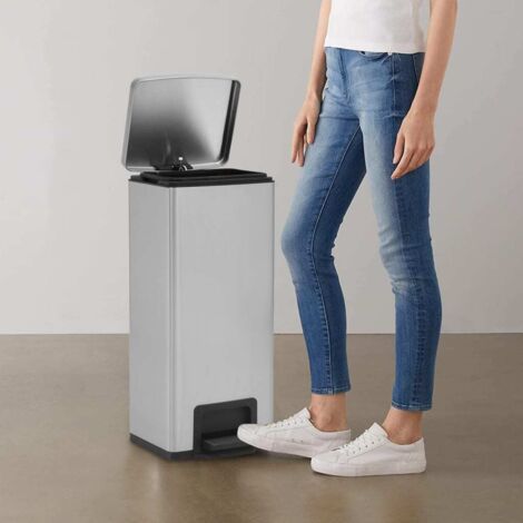 Tretmülleimer Anti-Fingerabdruck 30 L Silber Edelstahl