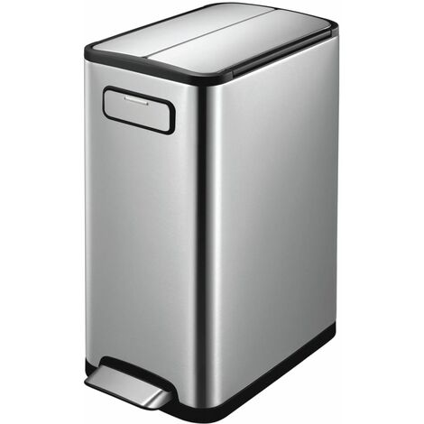 Tretmülleimer Ecofly 2x20 L Mattsilber EKO - Silber