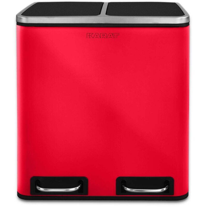 Casa Pura Tretmülleimer Felix Trennsystem Himbeerrot 2 X 30 Liter (60 Liter)
