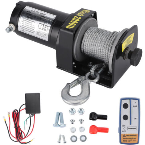 ‌Treuil 12V 2000lbs manette - Pour ATV/UTV et voitures off-road‌
