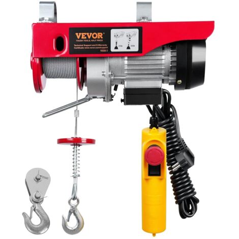 Treuil à Câble Électrique 300 kg Palan Électrique avec Télécommande Filaire 4 m Treuil-Palan 650 W 10 m/min Hauteur de Levage Câble Simple 12 m Moteur Cuivre Pur pour Garages Entrepôts Usines