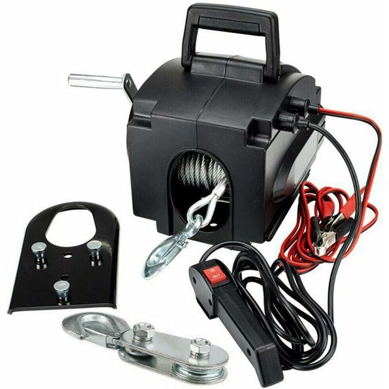 Gojoy - Treuil électrique 12 v - 9,2 m - Câble en acier - Force de traction jusqu'à 4990 kg