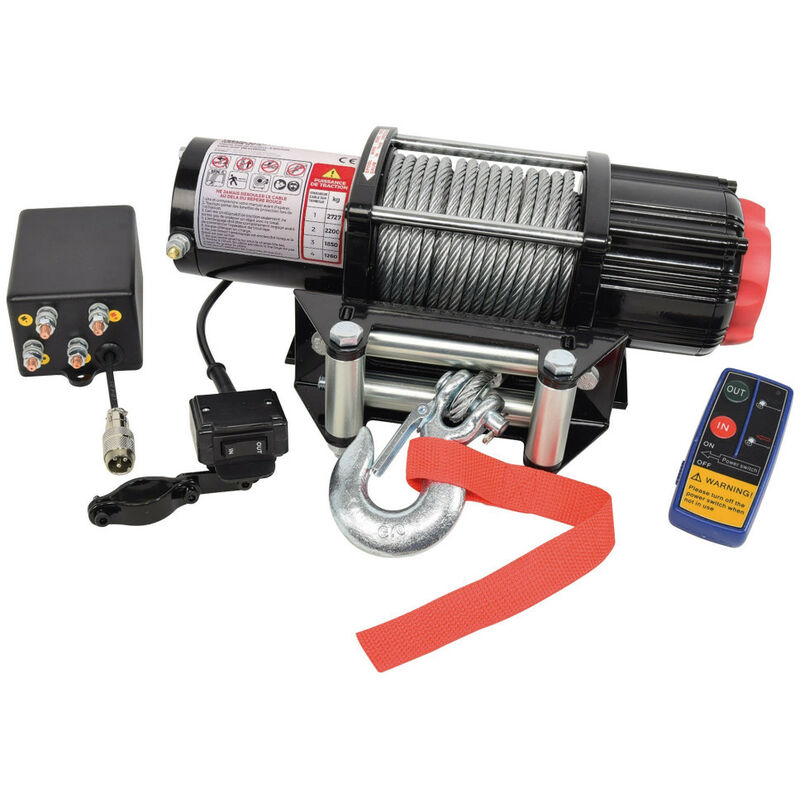 Treuil électrique 12V 8164 kg câble 26m synthétique télécommande sans fil  MW Tools SEL820012SR