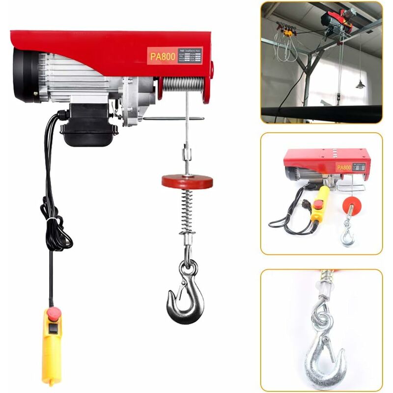 Treuil électrique, treuil, treuil, treuil, treuil, élévateur de bouteilles, élévateur électrique à chaîne avec télécommande à câble et crochet de