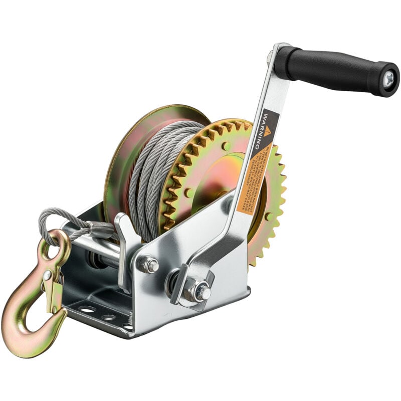 Xpotool - Wiltec Treuil à câble manuel de halage – en Acier galvanisé – Charge max. 720 kg – câble 10 m – Rapport de transmision 4:1 – avec Manivelle