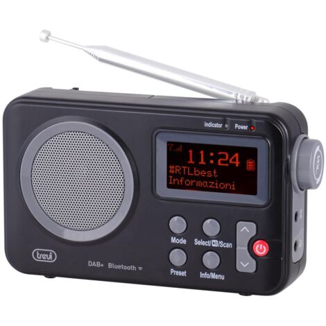 Trevi DAB7F80 Radio Portatile Dab 7f80 Bt Nero Grigio