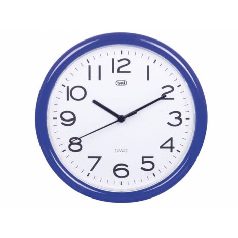 Trevi OM 3301 - Horloge de murale silencieuse de 25,5 cm de diamètre avec de machine à quartz, couleur bleue