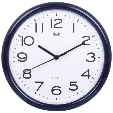 Trevi Om 3301 Orologio da Muro al Quarzo con Movimento Silenzioso Sweep, Diametro 24 Cm, Nero