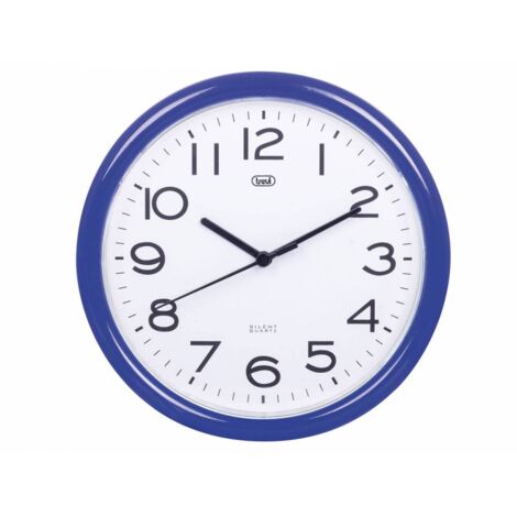 Trevi OM 3301 - Reloj de pared silencioso de 25,5 cm de diámetro con maquinaria de cuarzo, color azul